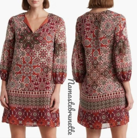 $148 NWT Vince Camuto Balloon 3/4 Sleeve Shift Dress - Picture 5 of 15